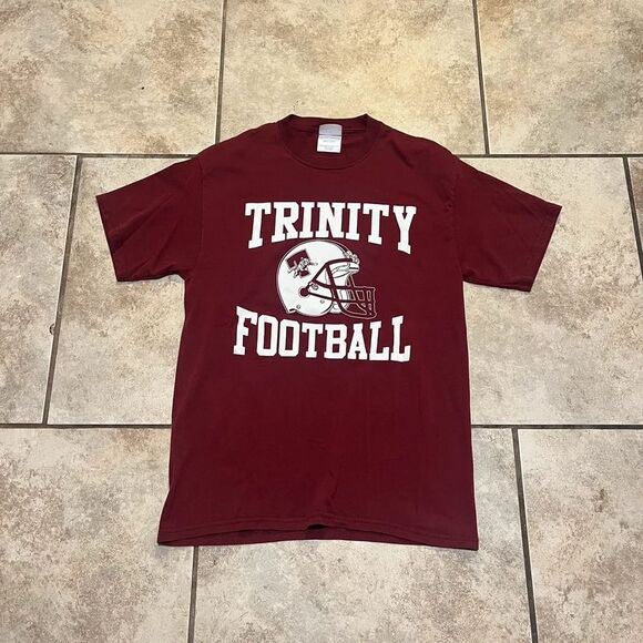 port Other - Trinity Football Graphic T-Shirt Maroon Maroon School Sportswear Tee size M